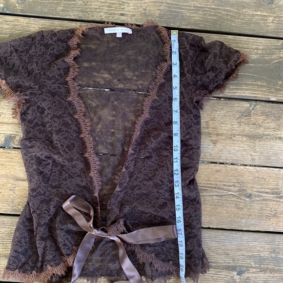 Rebecca Taylor Short Sleeve Sheer Lace Top - Picture 9 of 12